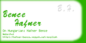 bence hafner business card